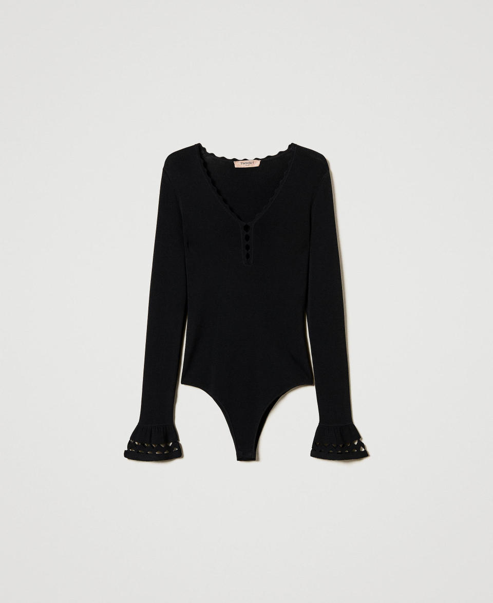 Twin Set Body in maglia con motivo geometrico Outlet