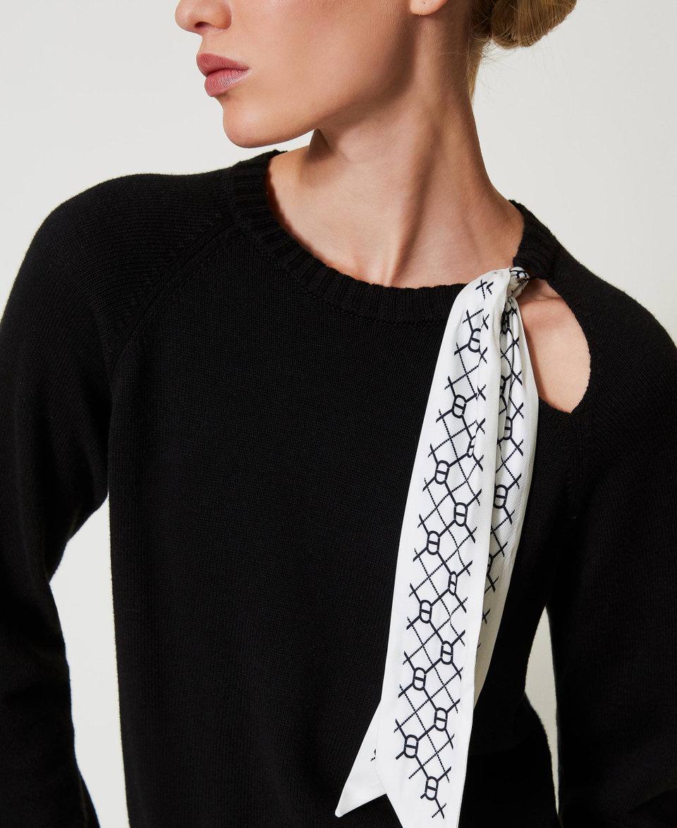 Twin Set Maglia con foulard logato In Vendita