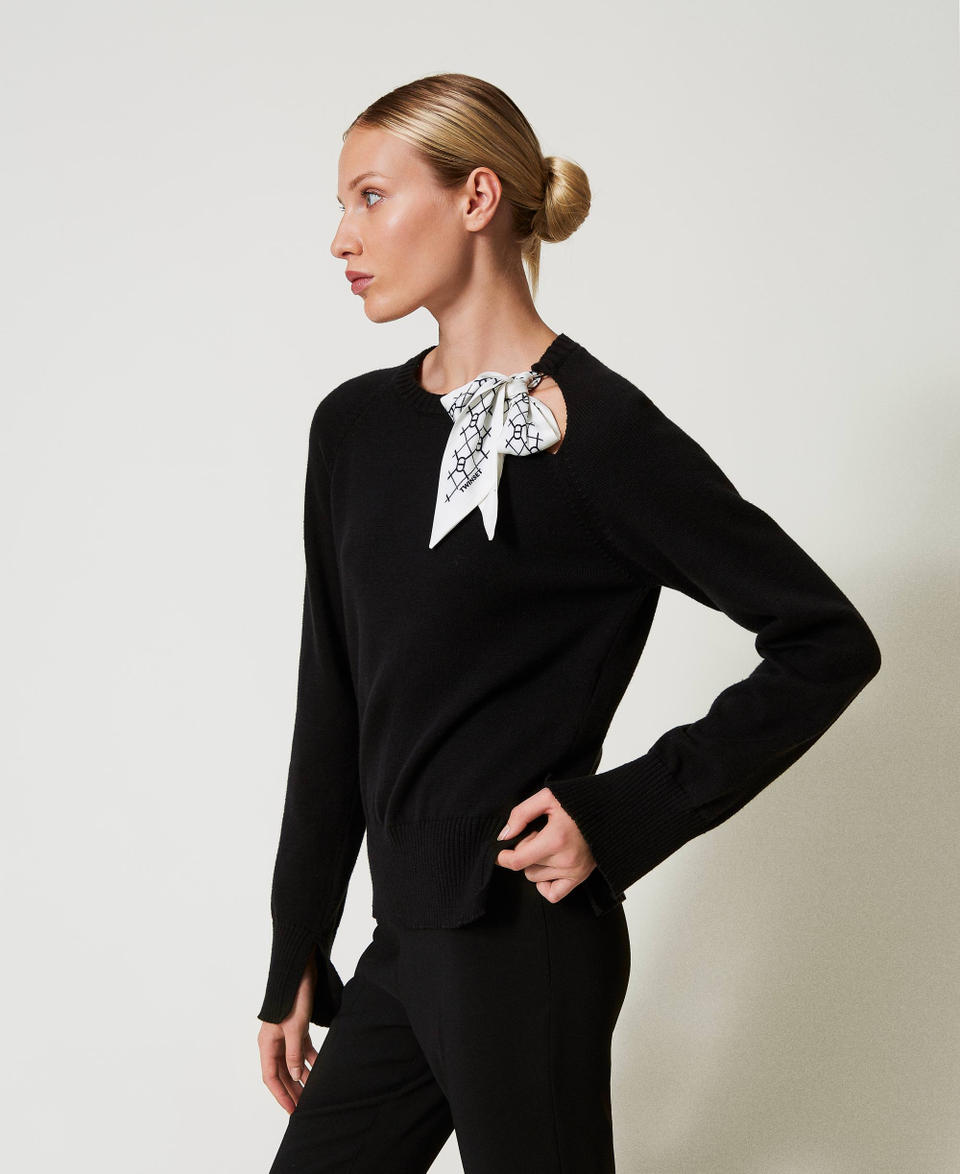 Twin Set Maglia con foulard logato In Vendita