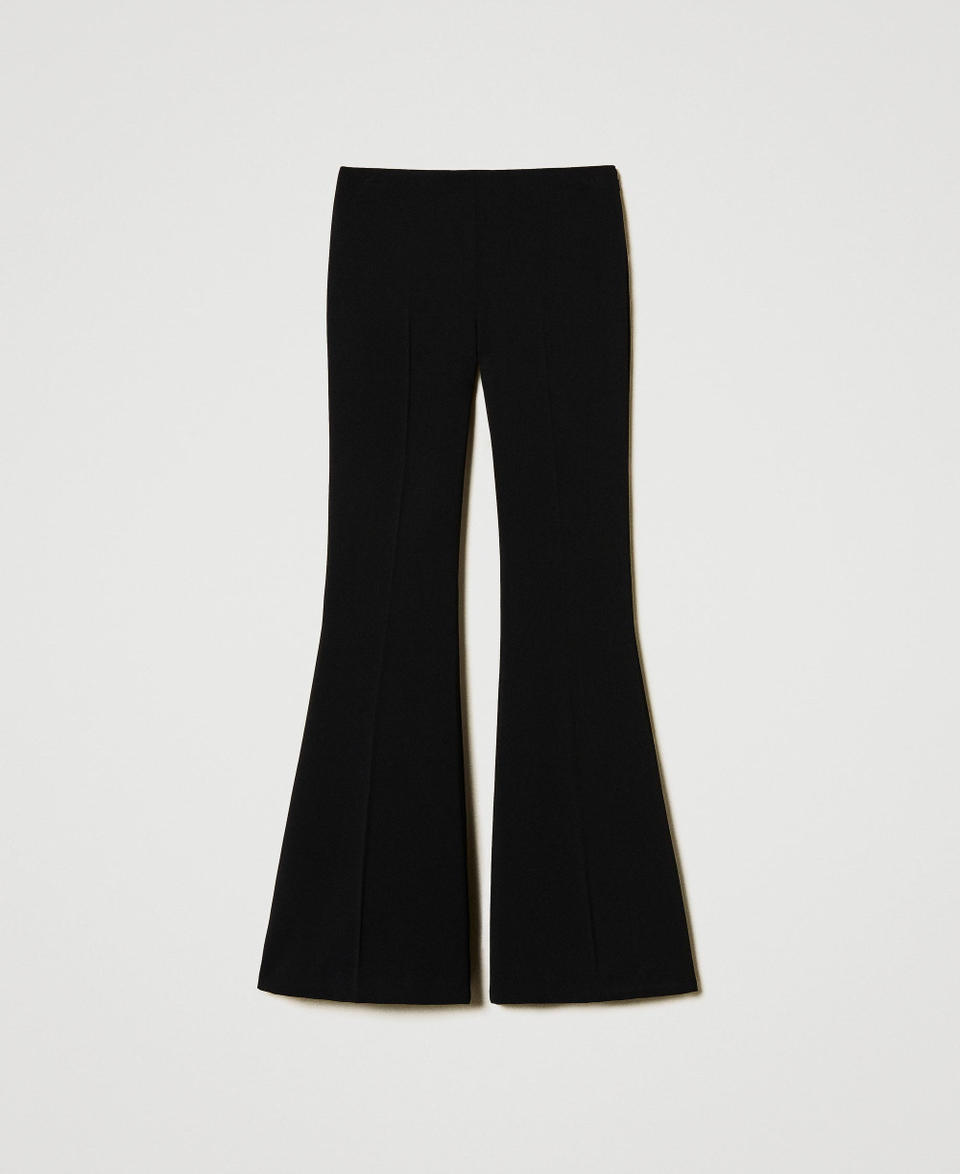 Twin Set Pantaloni flare in crêpe fluido Negozio
