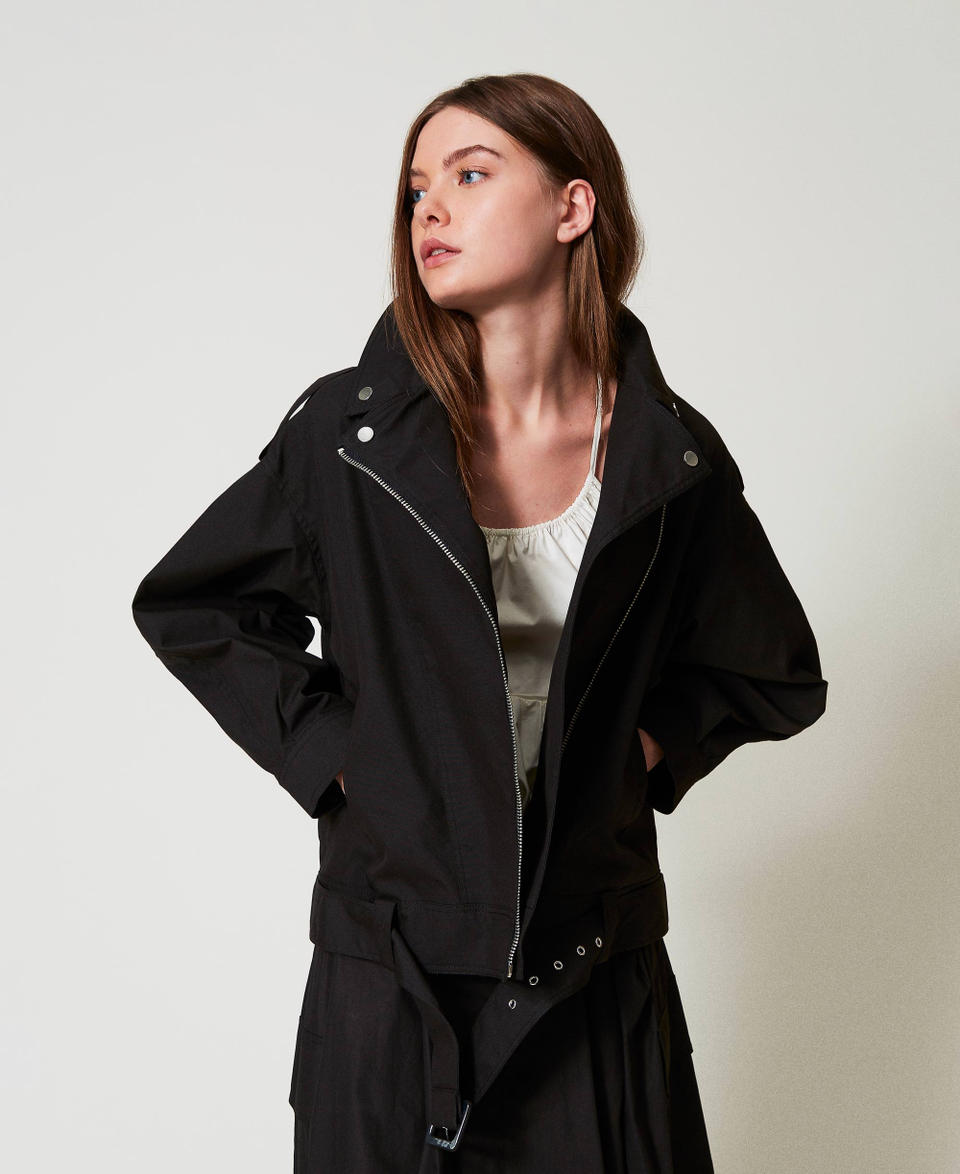 Twin Set Giacca chiodo over con cintura Italy
