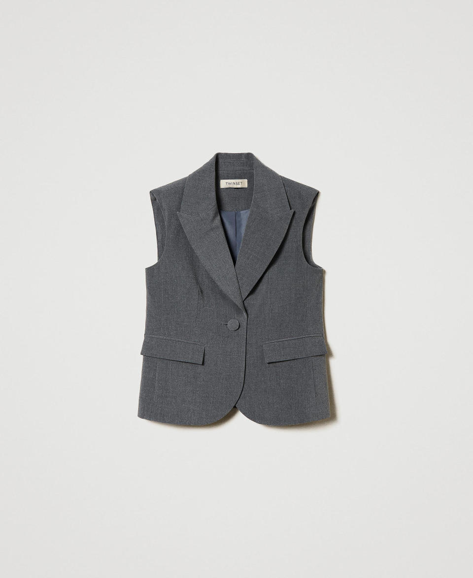 Twin Set Gilet monopetto in flanella Italia