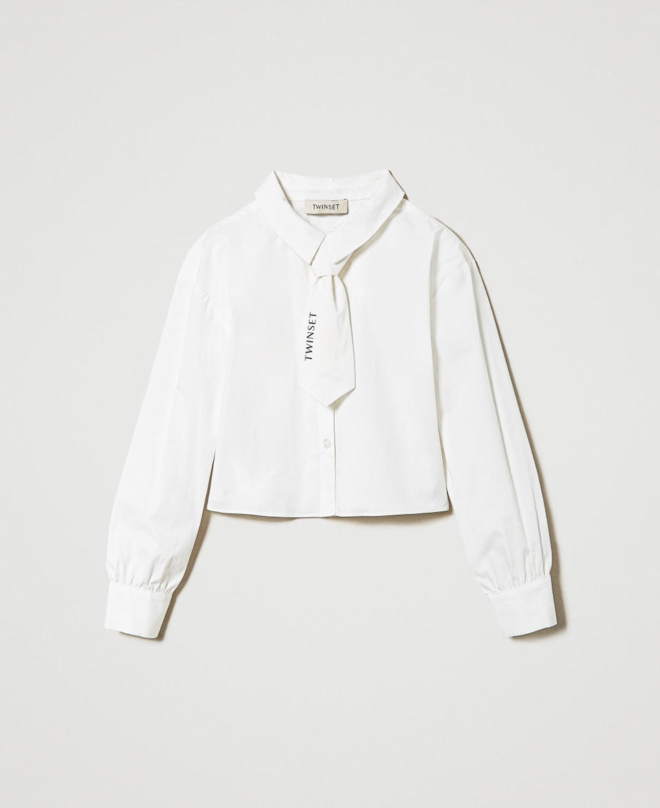 Twin Set Camicia in popeline con cravatta In Linea