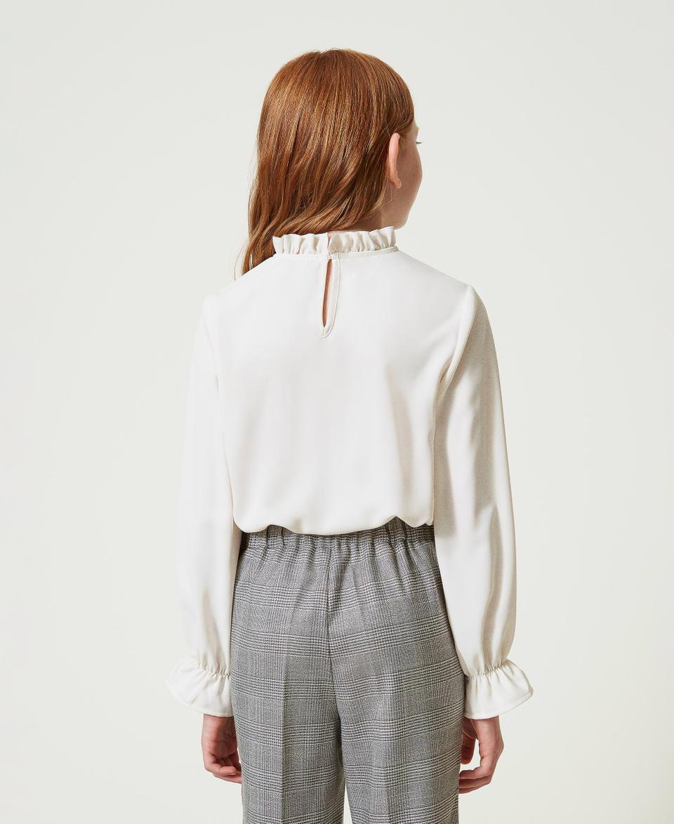Twin Set Blusa in crêpe de Chine con jabot Promozione