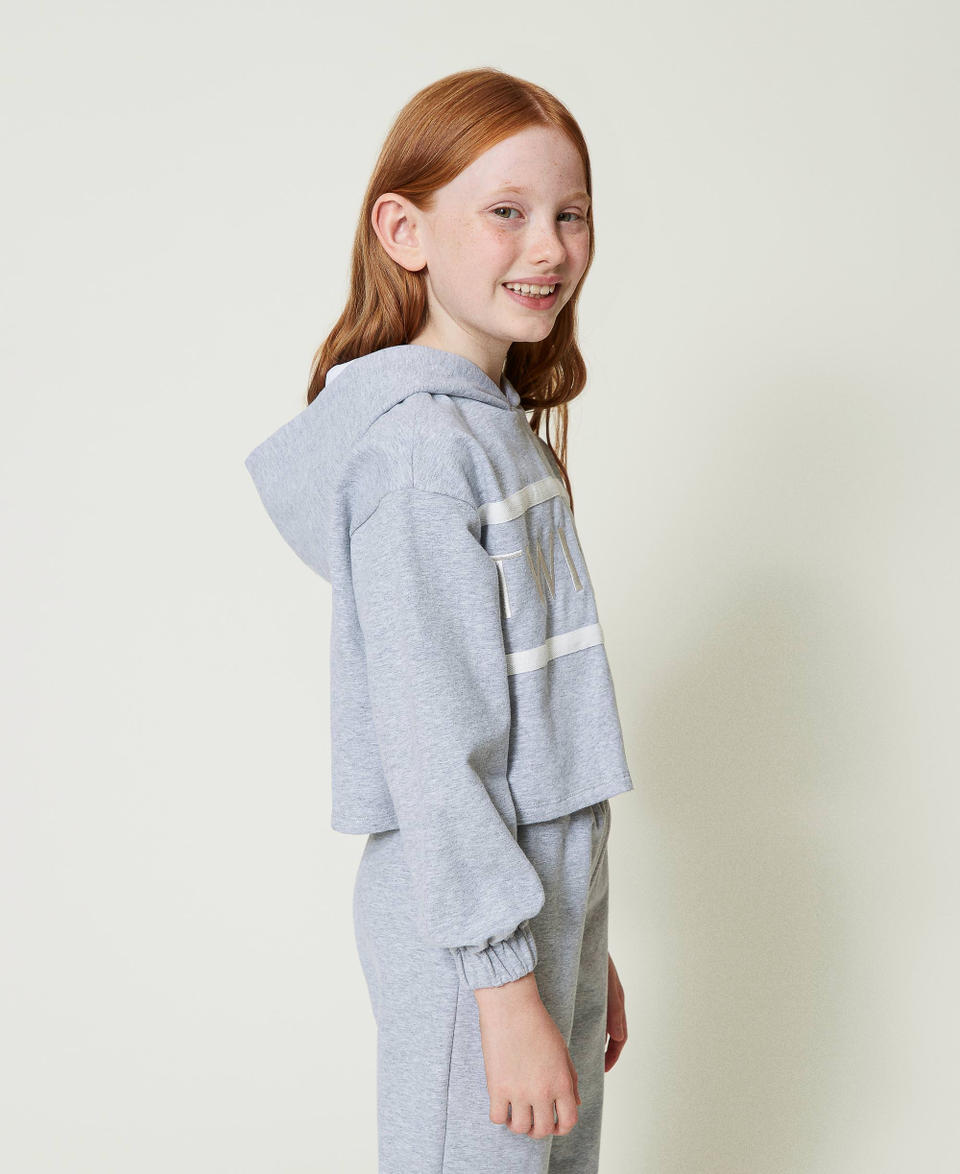 Twin Set Felpa cropped con logo ricamato Soddisfazione Garantita