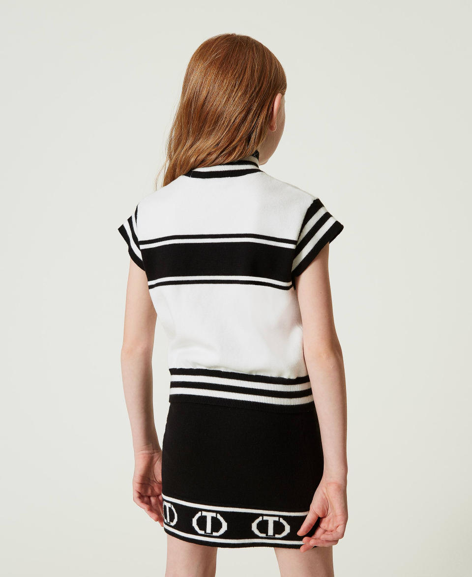 Twin Set Gonna corta in maglia con Oval T jacquard Consegna Veloce