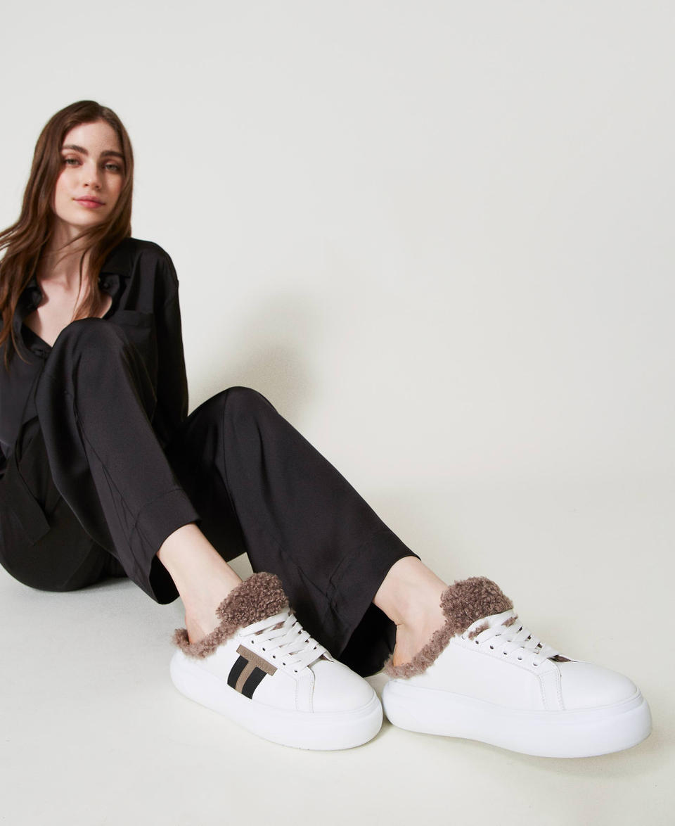 Twin Set Sneakers slide con faux fur Sconto