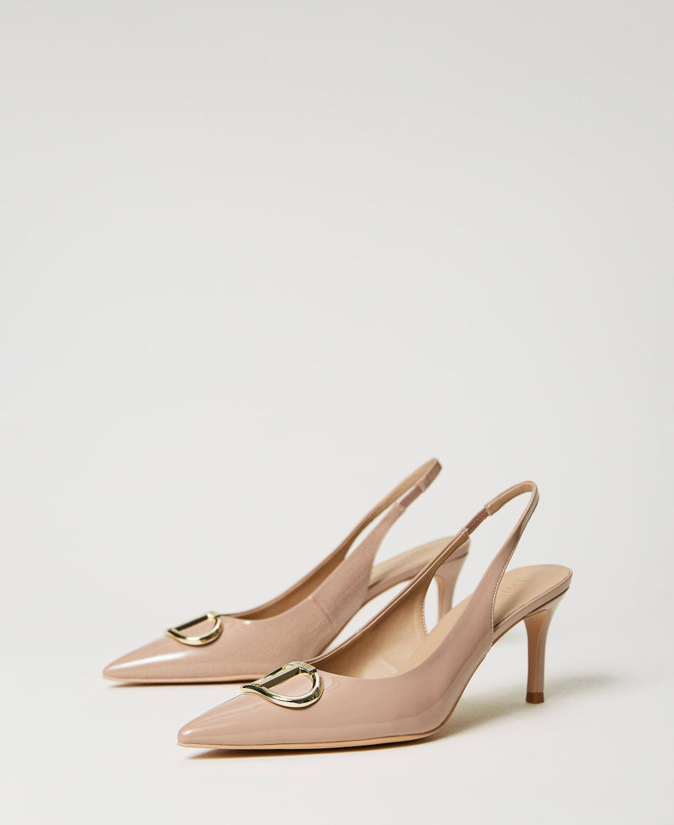 Twin Set Décolleté sling back in vernice In Vendita