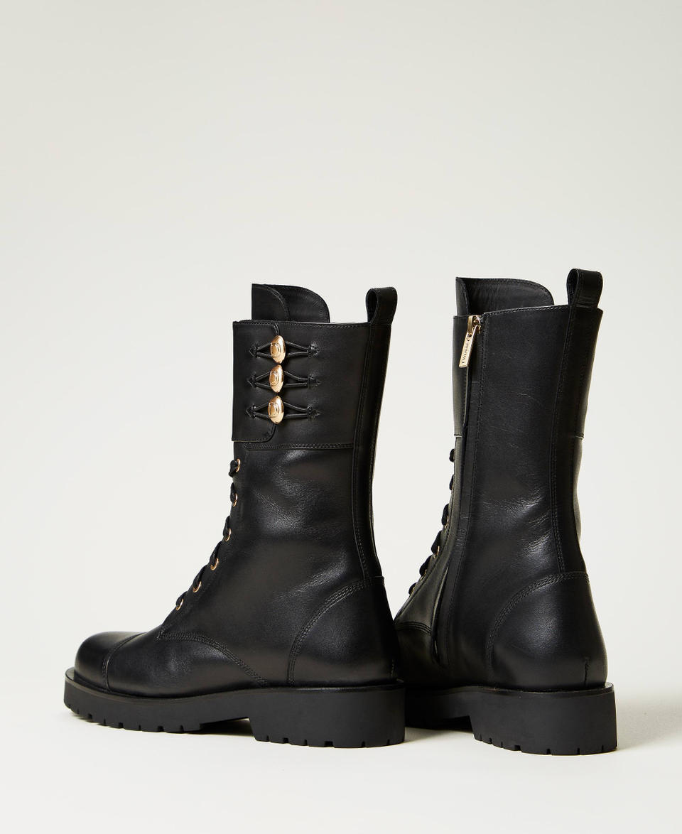 Twin Set Anfibi in pelle con bottoni Hotsell