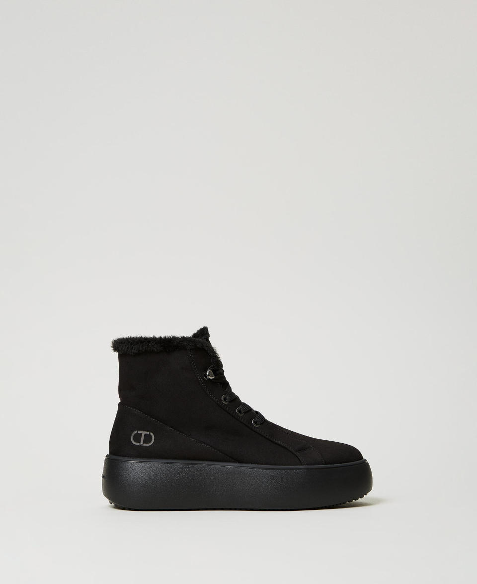 Twin Set Sneakers alta con faux fur Vendita Economica
