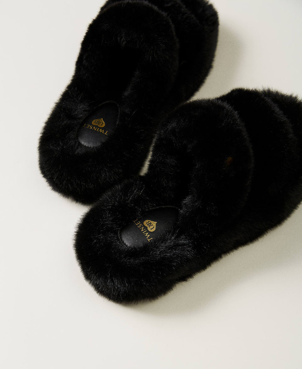 Twin Set Sandali slide in faux fur 2025