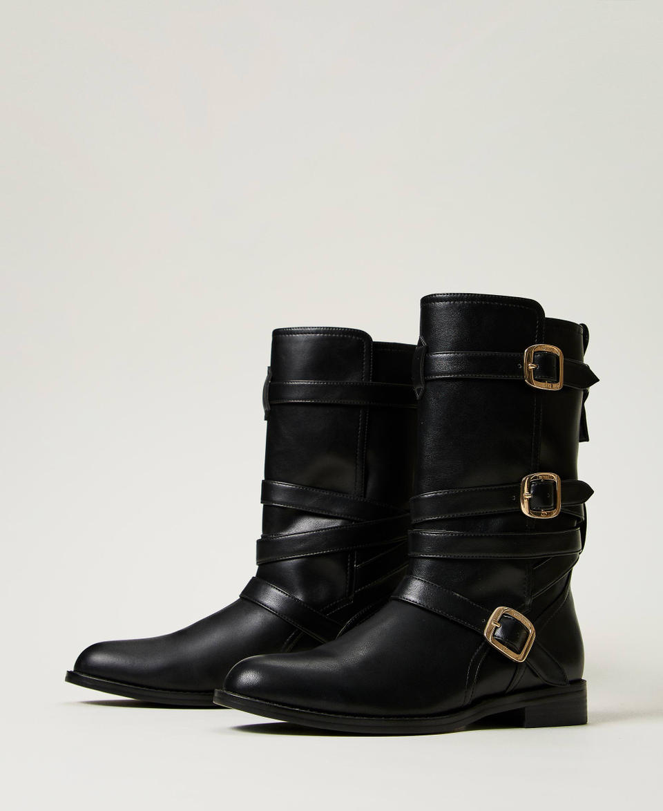 Twin Set Stivali biker con cinturini Qualità Garantita