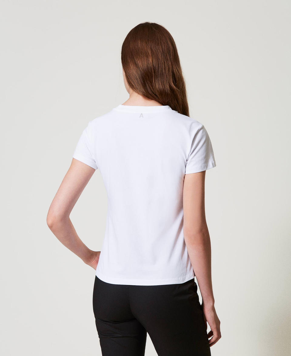 Twin Set T-shirt con ricamo a mano e logo Offerte