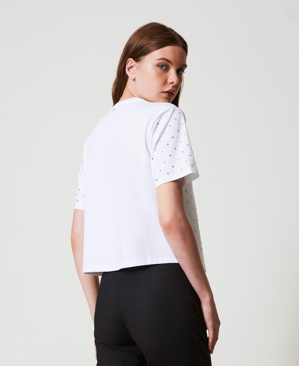 Twin Set T-shirt boxy con strass Hotsell