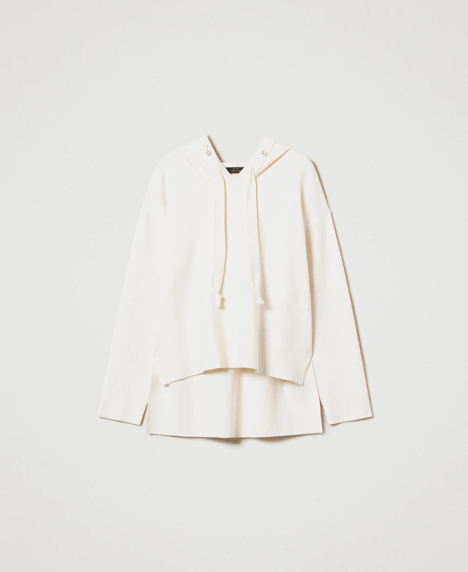 Twin Set Maglia con cappuccio e perle Vendita Calda