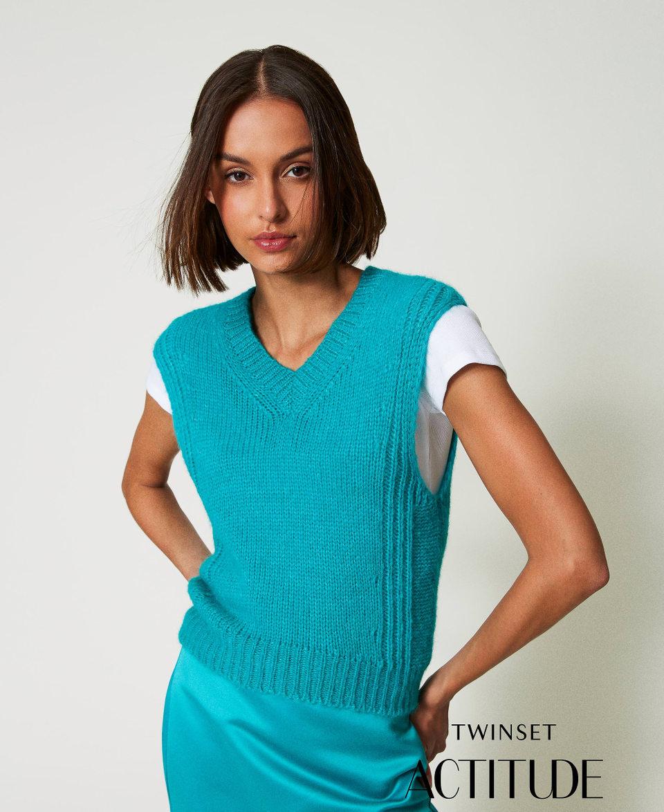 Twin Set Gilet in misto lana seamless Saldi Di Fabbrica