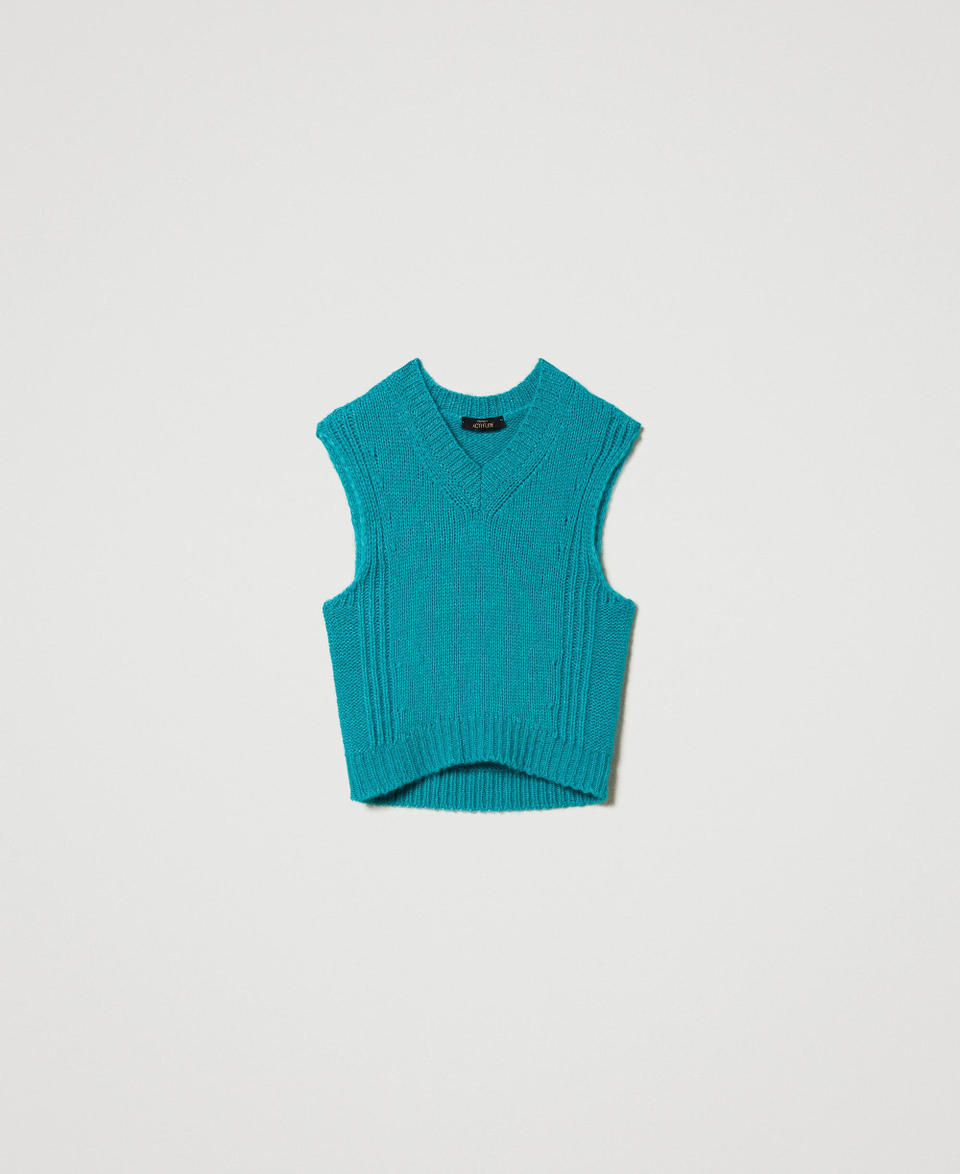 Twin Set Gilet in misto lana seamless Saldi Di Fabbrica