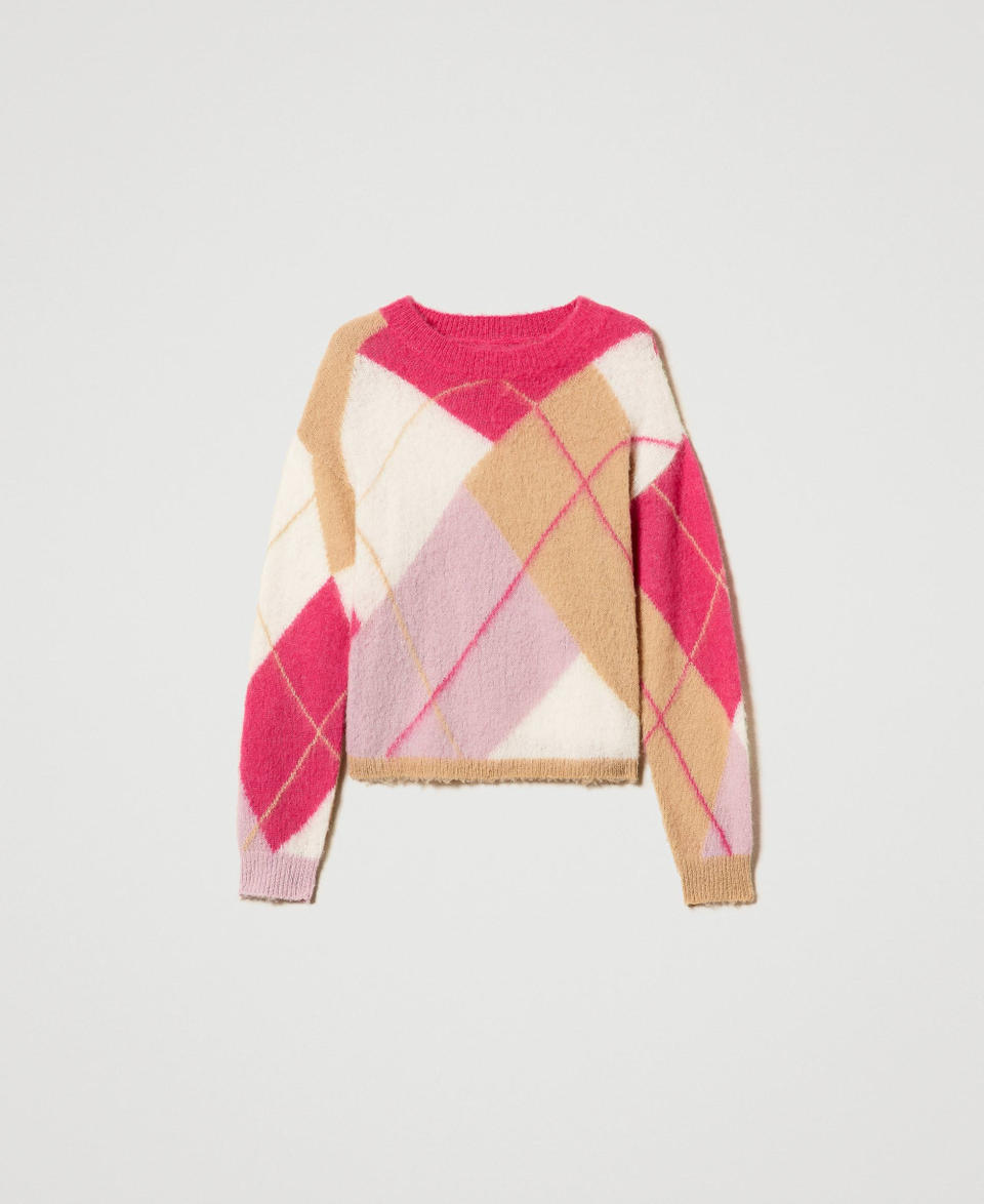 Twin Set Maglia jacquard argyle in misto lana Vendite Flash