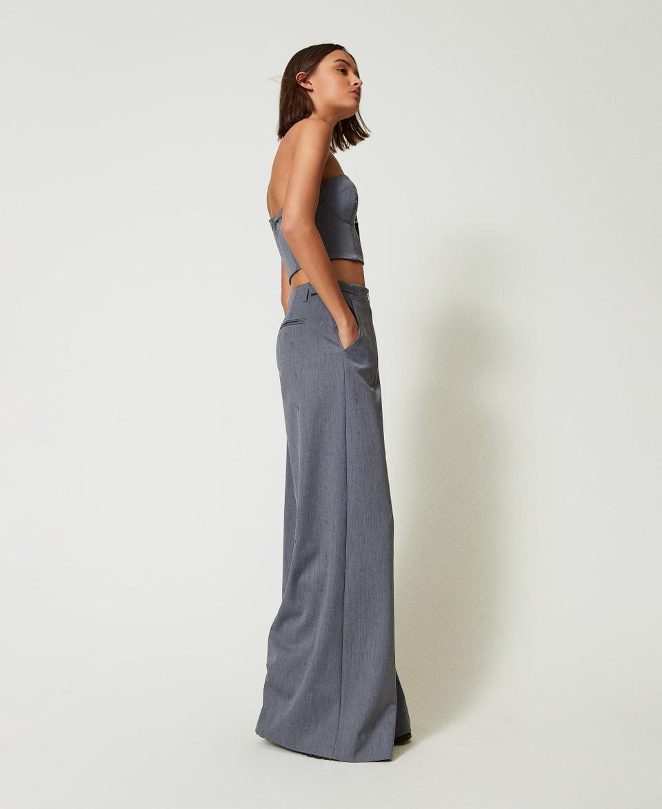 Twin Set Pantaloni a palazzo MYFO con ricamo Negozio