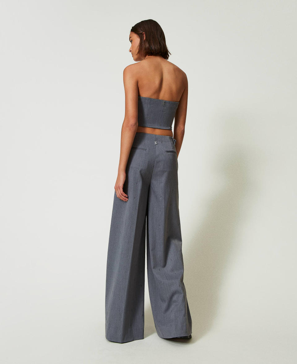 Twin Set Pantaloni a palazzo MYFO con ricamo Negozio