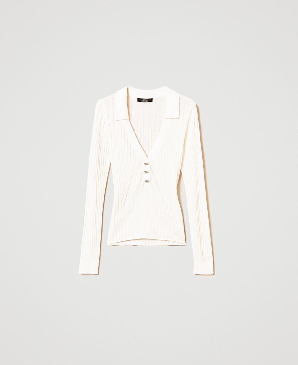 Twin Set Maglia a coste con ricamo In Saldo