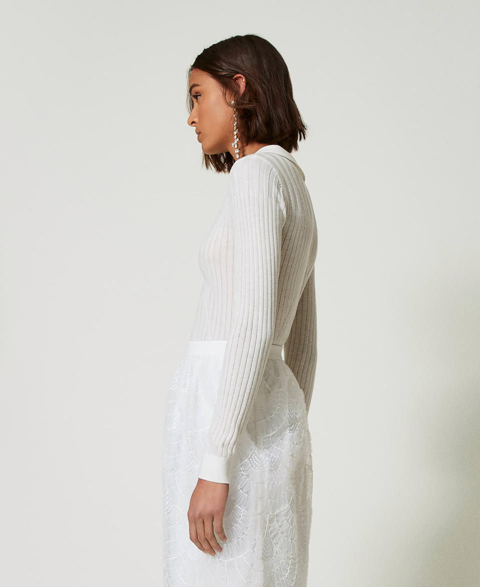 Twin Set Maglia a coste con ricamo In Saldo