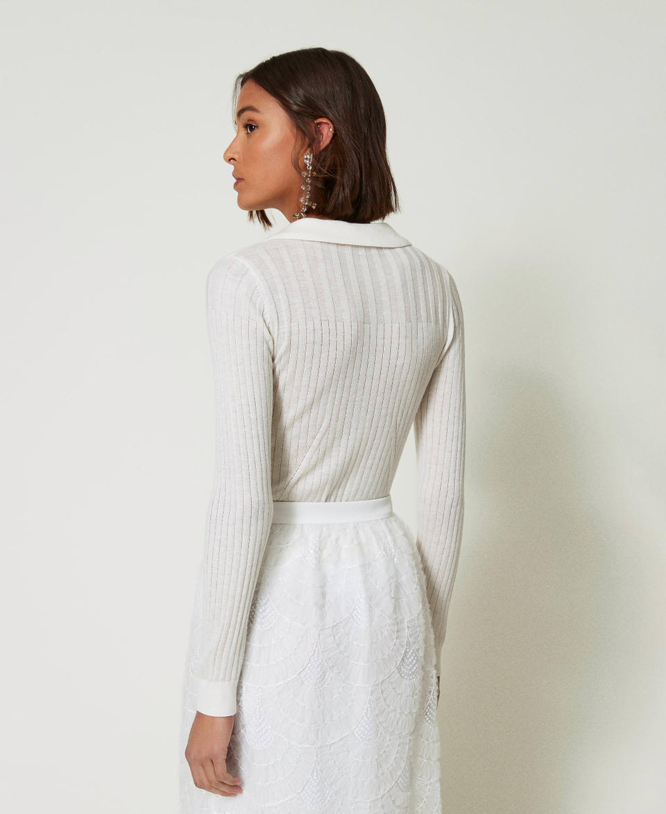 Twin Set Maglia a coste con ricamo In Saldo