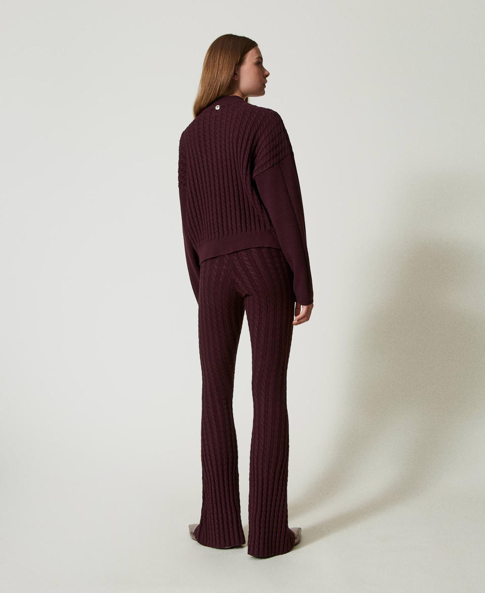 Twin Set Pantaloni flare in maglia a trecce Moda