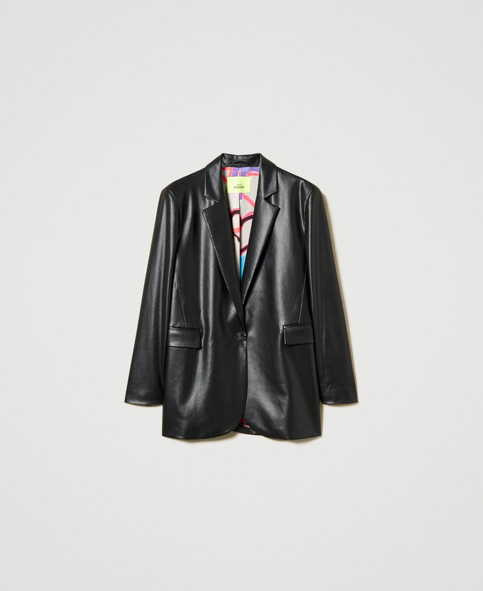Twin Set Giacca blazer MYFO effetto pelle 2025