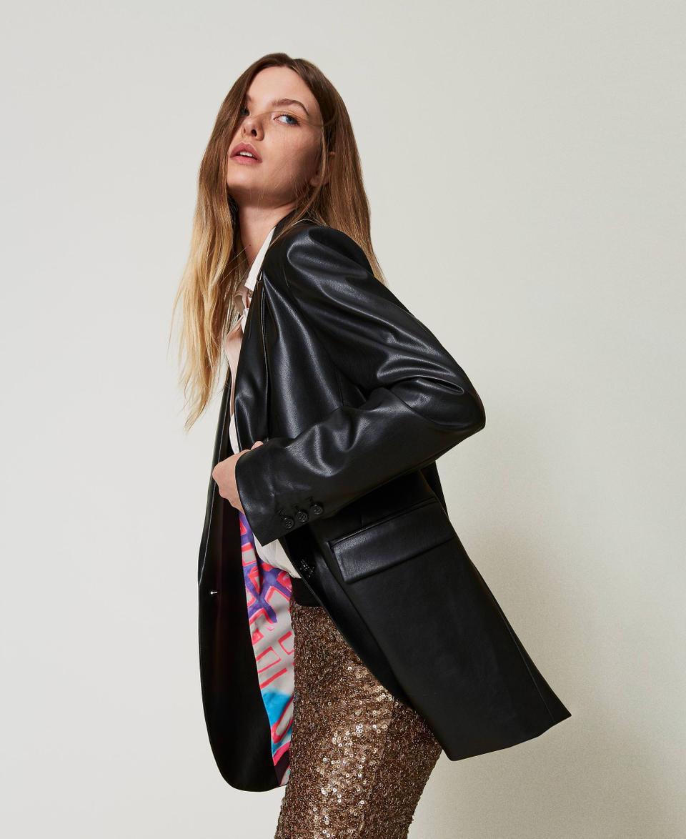 Twin Set Giacca blazer MYFO effetto pelle 2025