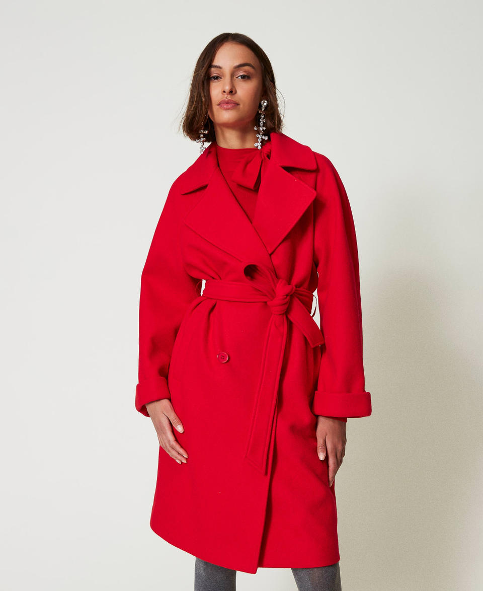 Twin Set Cappotto doppiopetto in panno Italy