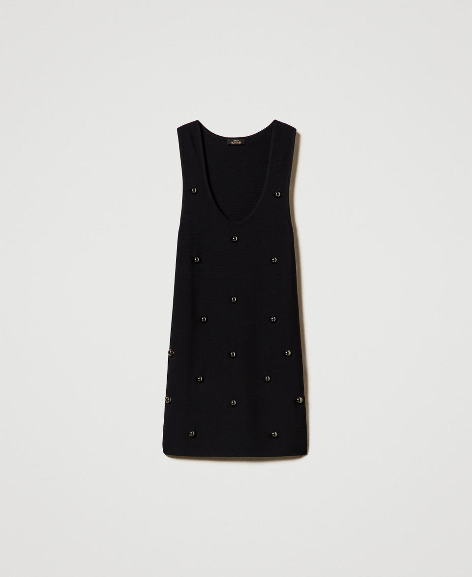 Twin Set Abito corto in maglia con borchie Qualità