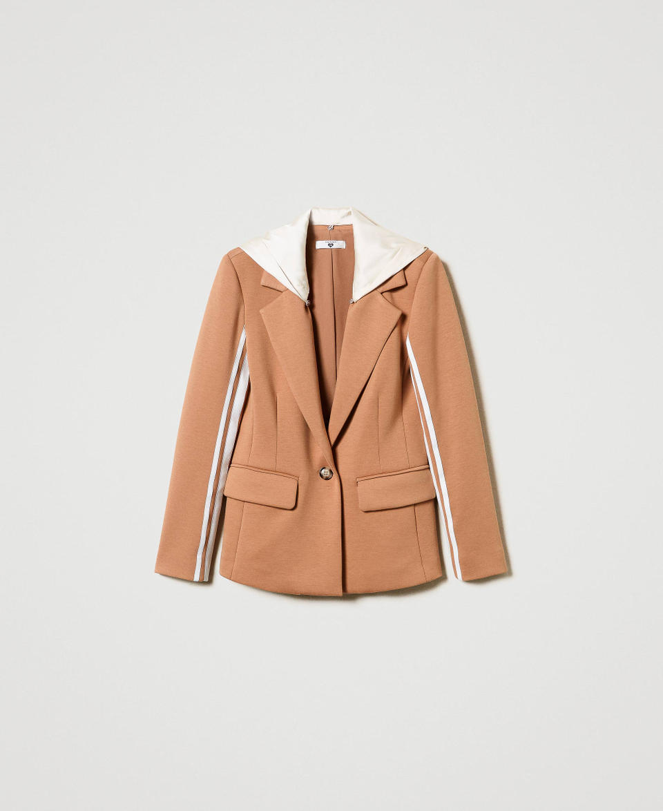 Twin Set Giacca blazer in tessuto scuba con cappuccio Vendita