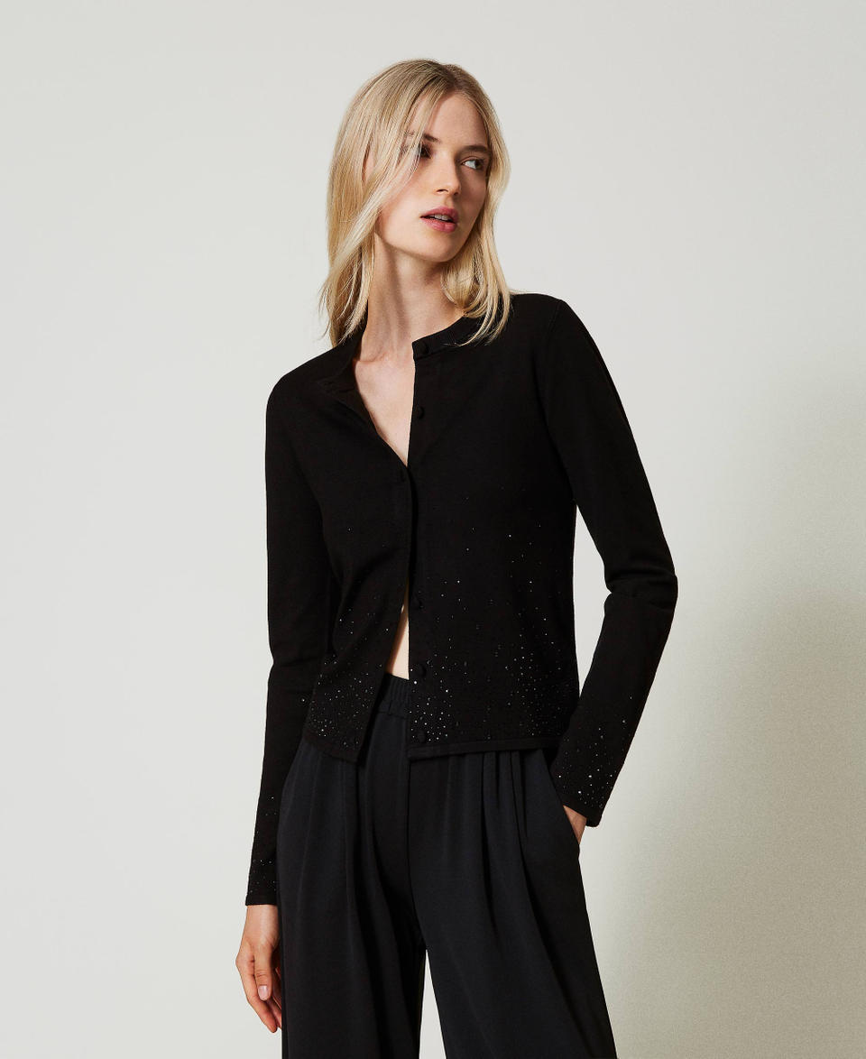 Twin Set Cardigan con strass in dégradé Pezzi Unici
