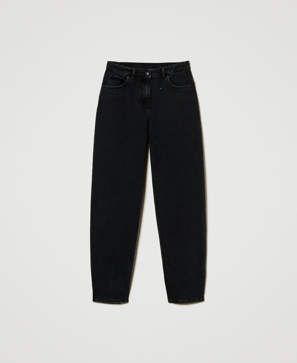 Twin Set Jeans nero carrot fit cinque tasche Affare Del Giorno