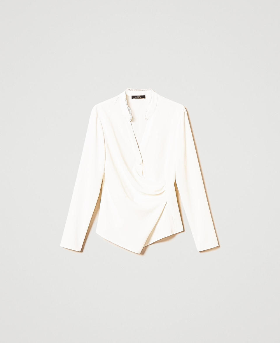 Twin Set Blusa in crêpe de Chine riciclato Sottocosto