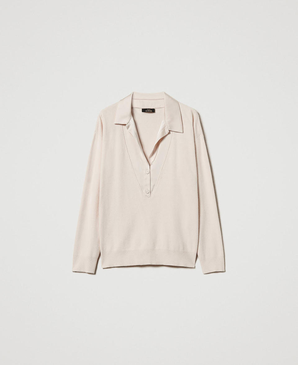 Twin Set Maglia con colletto in raso Novità