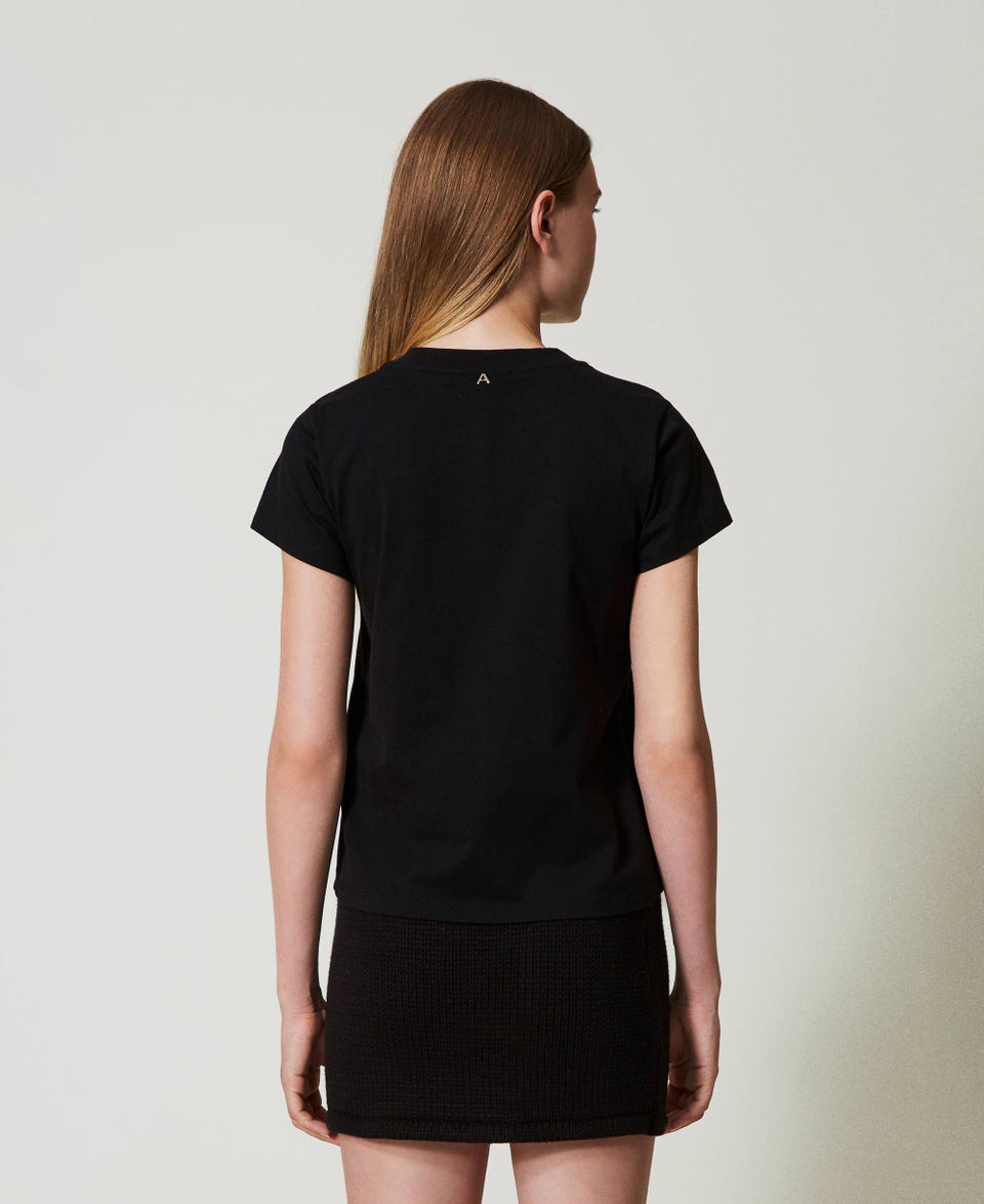 Twin Set T-shirt con logo e strass Offerte