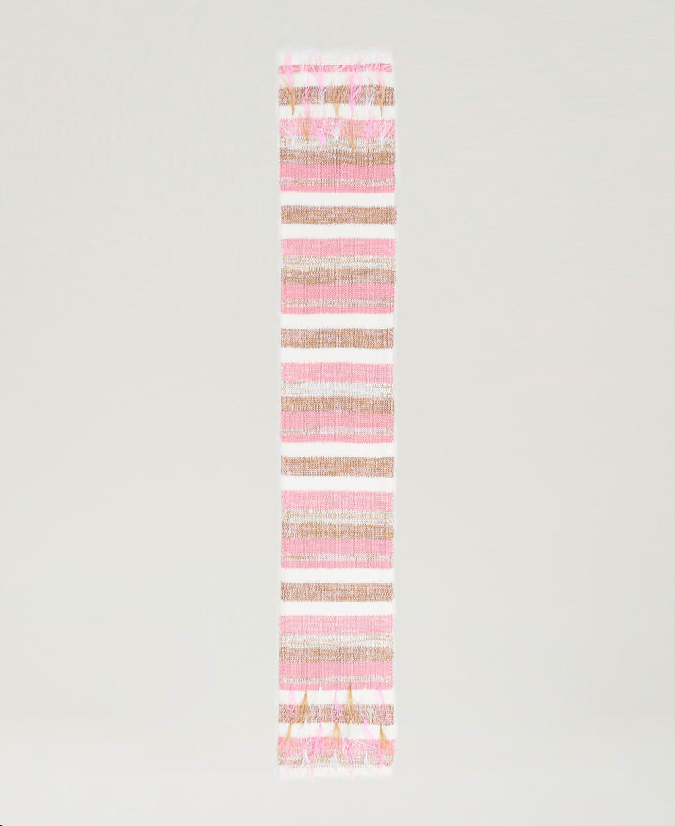 Twin Set Sciarpa jacquard con piume Vendita Calda