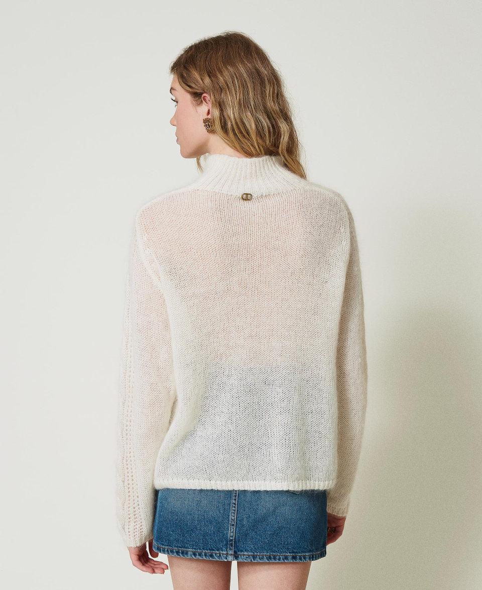 Twin Set Maglia lupetto in lana e mohair con pizzo Vendita Economica
