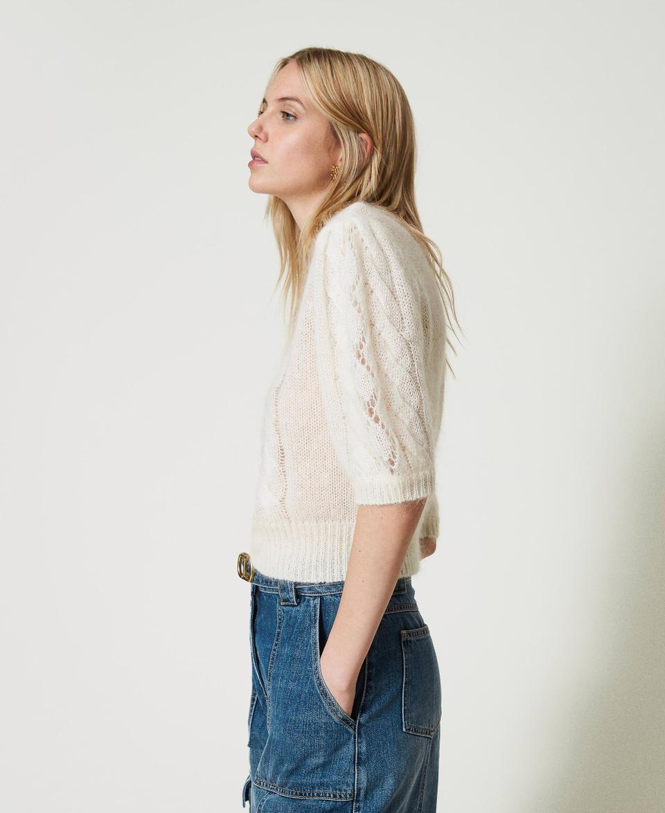 Twin Set Maglia in lana e mohair con pizzo Shopping Online