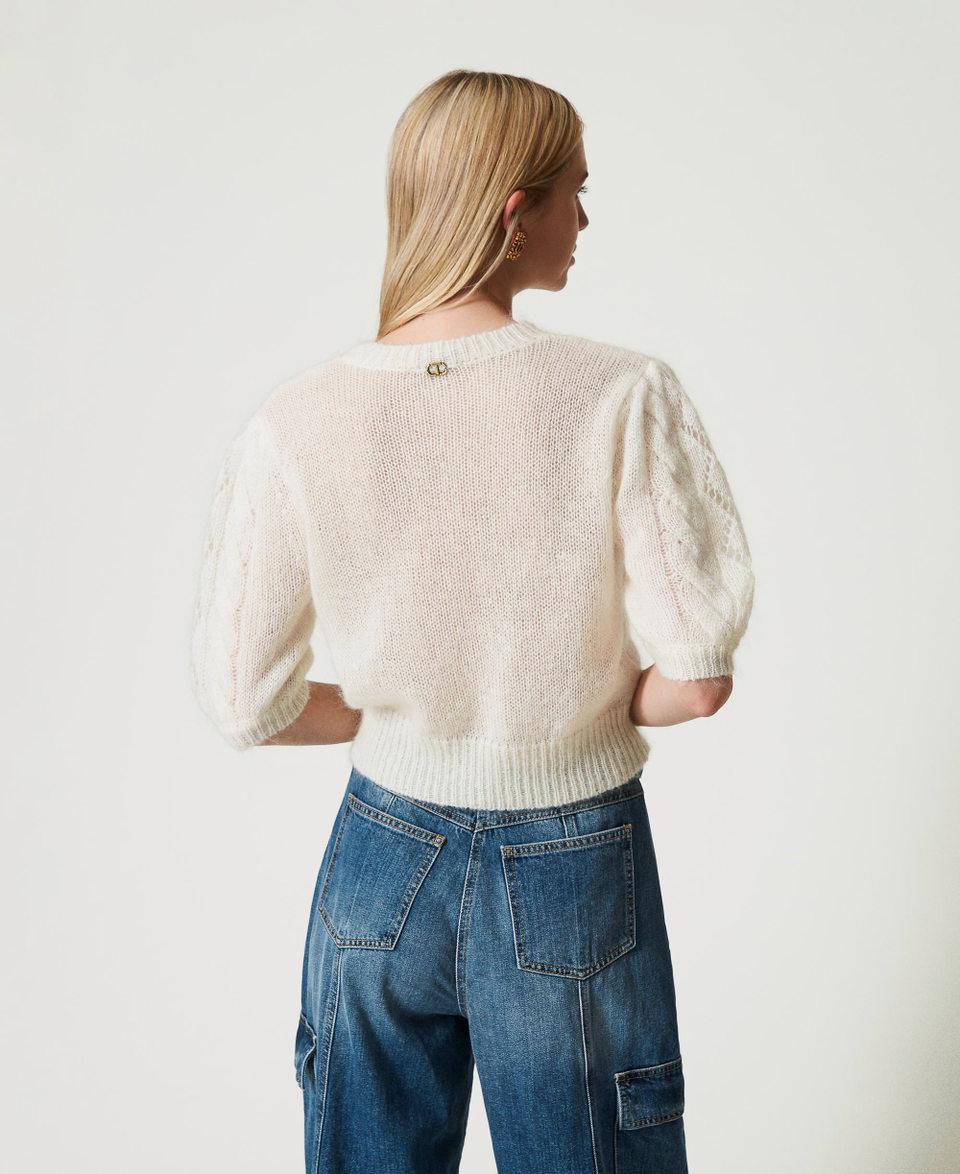 Twin Set Maglia in lana e mohair con pizzo Shopping Online