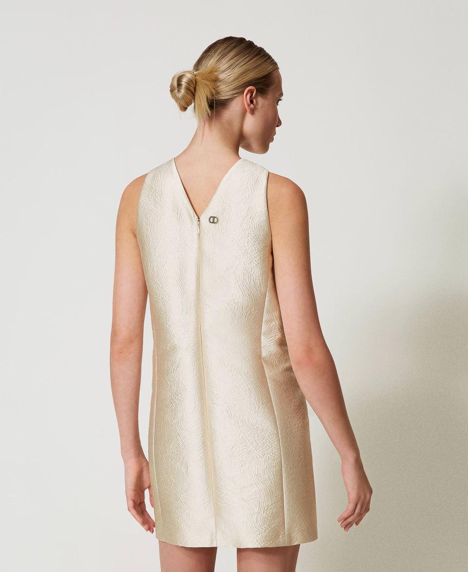 Twin Set Abito halter corto in broccato jacquard Nuovo