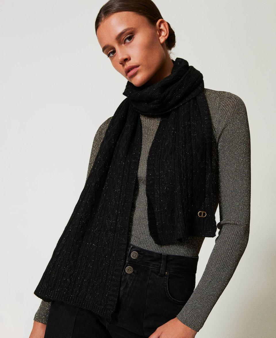 Twin Set Sciarpa in maglia con lurex a trecce Novità