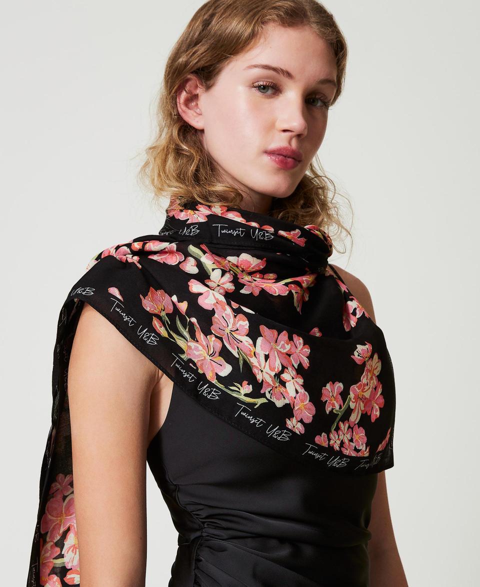 Twin Set Kefiah con stampa a fiori Sconto