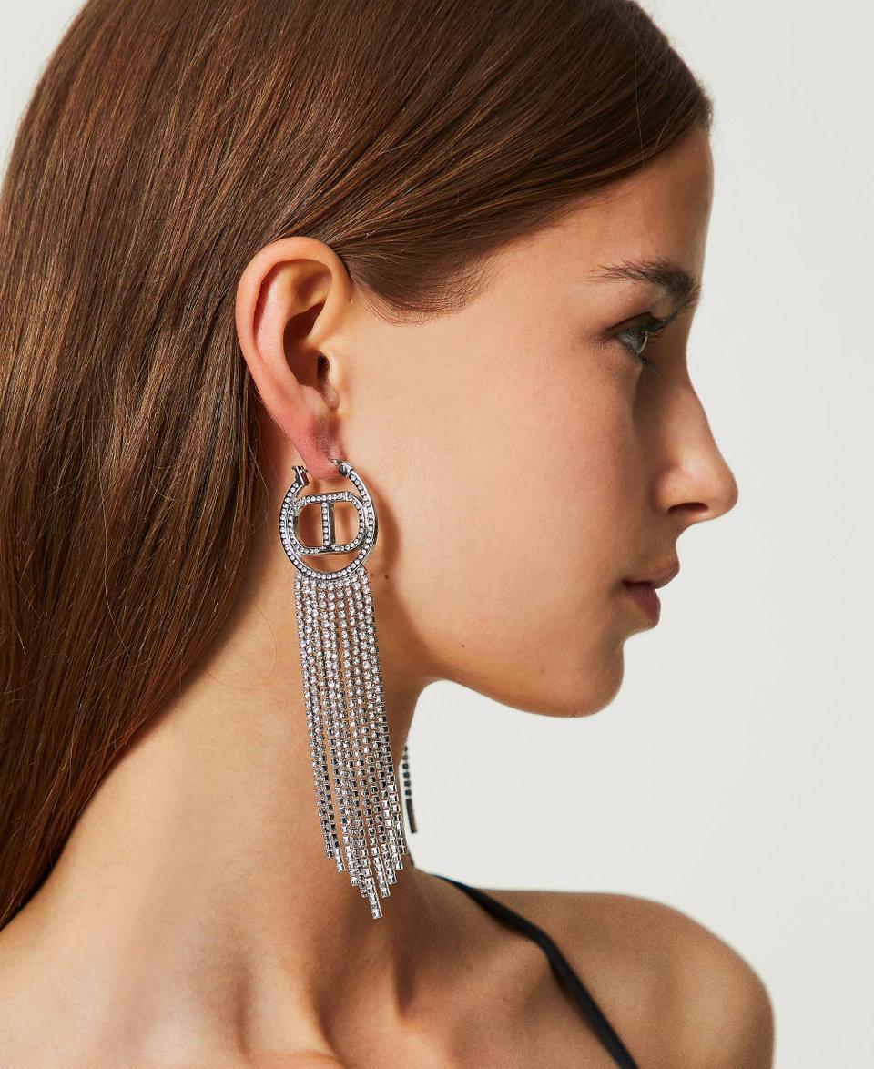 Twin Set Orecchini con Oval T e frange strass Offerta Pasqua