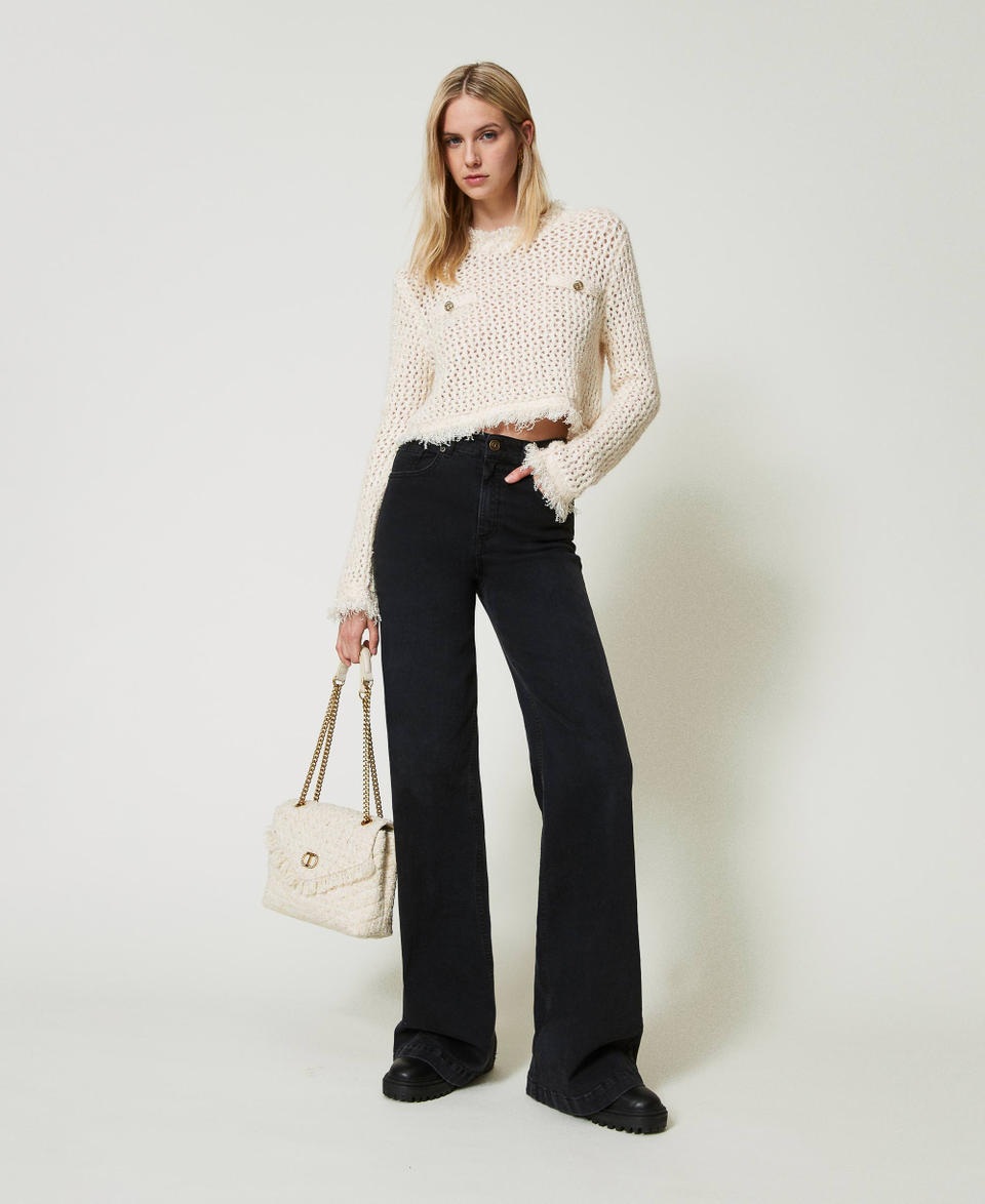 Twin Set Borsa a tracolla 'Dreamy' media in tweed Offerte esclusive