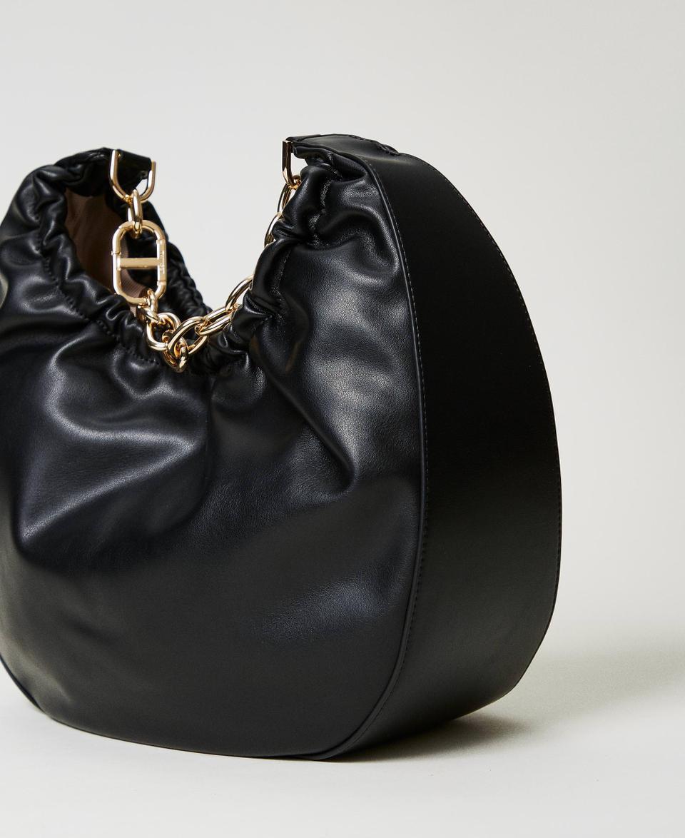 Twin Set Borsa hobo ‘Croissant’ con arricciatura e Oval T Qualità Garantita