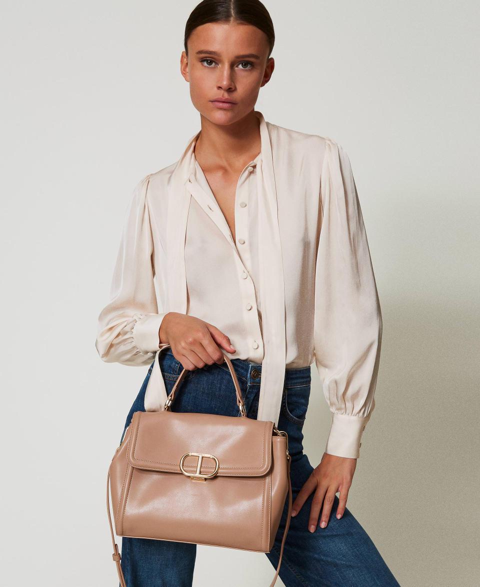 Twin Set Borsa top handle ‘Brera’ con apertura Oval T Promozione Limitata