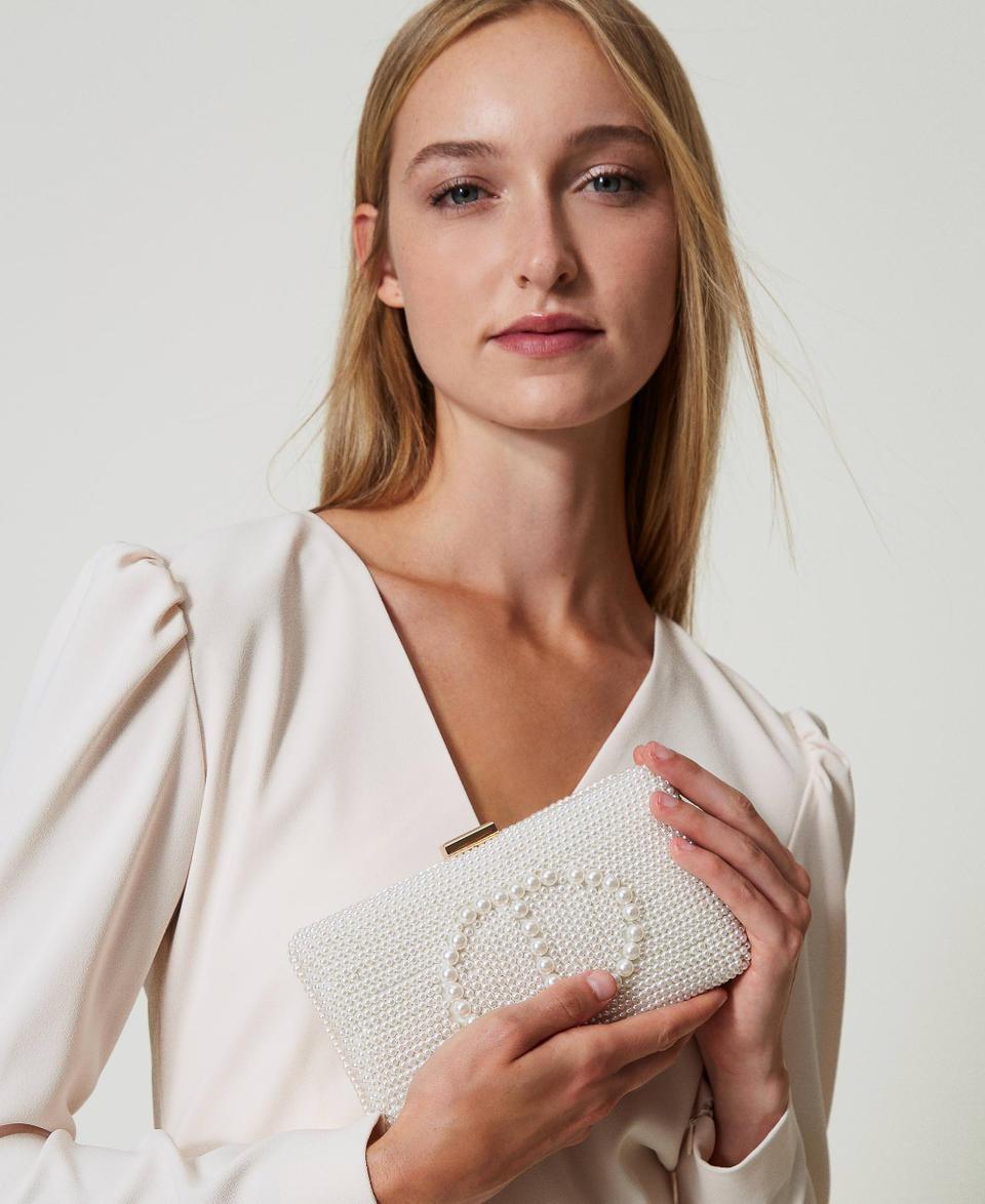 Twin Set Clutch con perle e Oval T Shopping Online